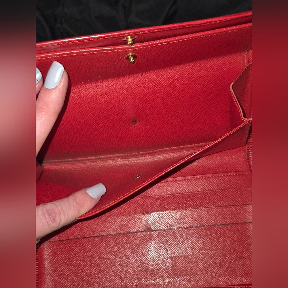 Louis Vuitton red epi Long Wallet  Authentic - Picture 6 of 8